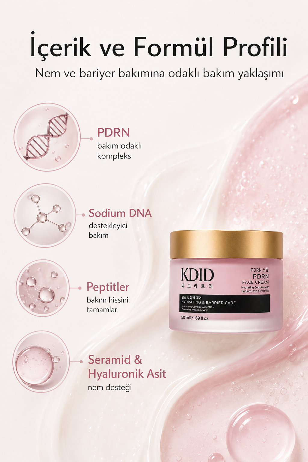 PDRN Somon DNA Bariyer Onarıcı Yüz Kremi 50 ml - KDID ürün görseli 4