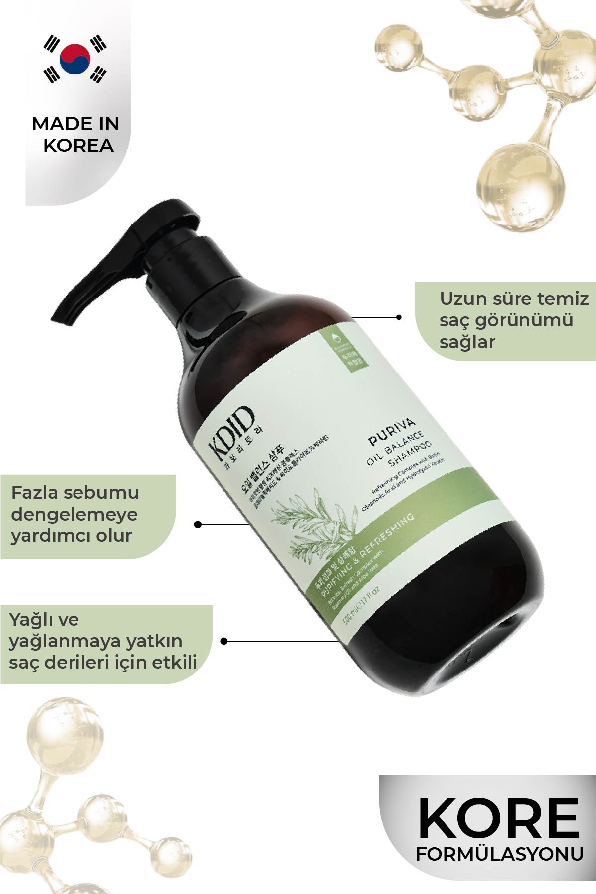 PURIVA | Yağlı Saçlar İçin Dengeleyici Saç Şampuanı